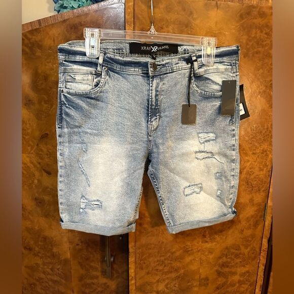 Men's xray jeans Distressed Blue Shorts - Picture 1 of 7